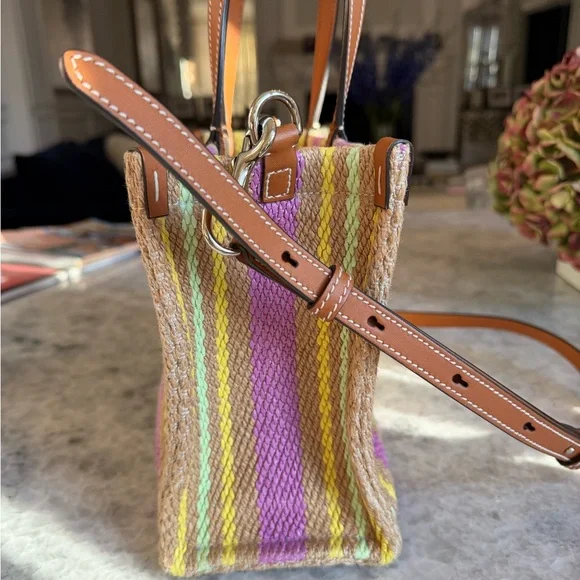 Authentic Gucci jute striped patch 2 way tote mini bag excellent condition - Picture 7 of 8